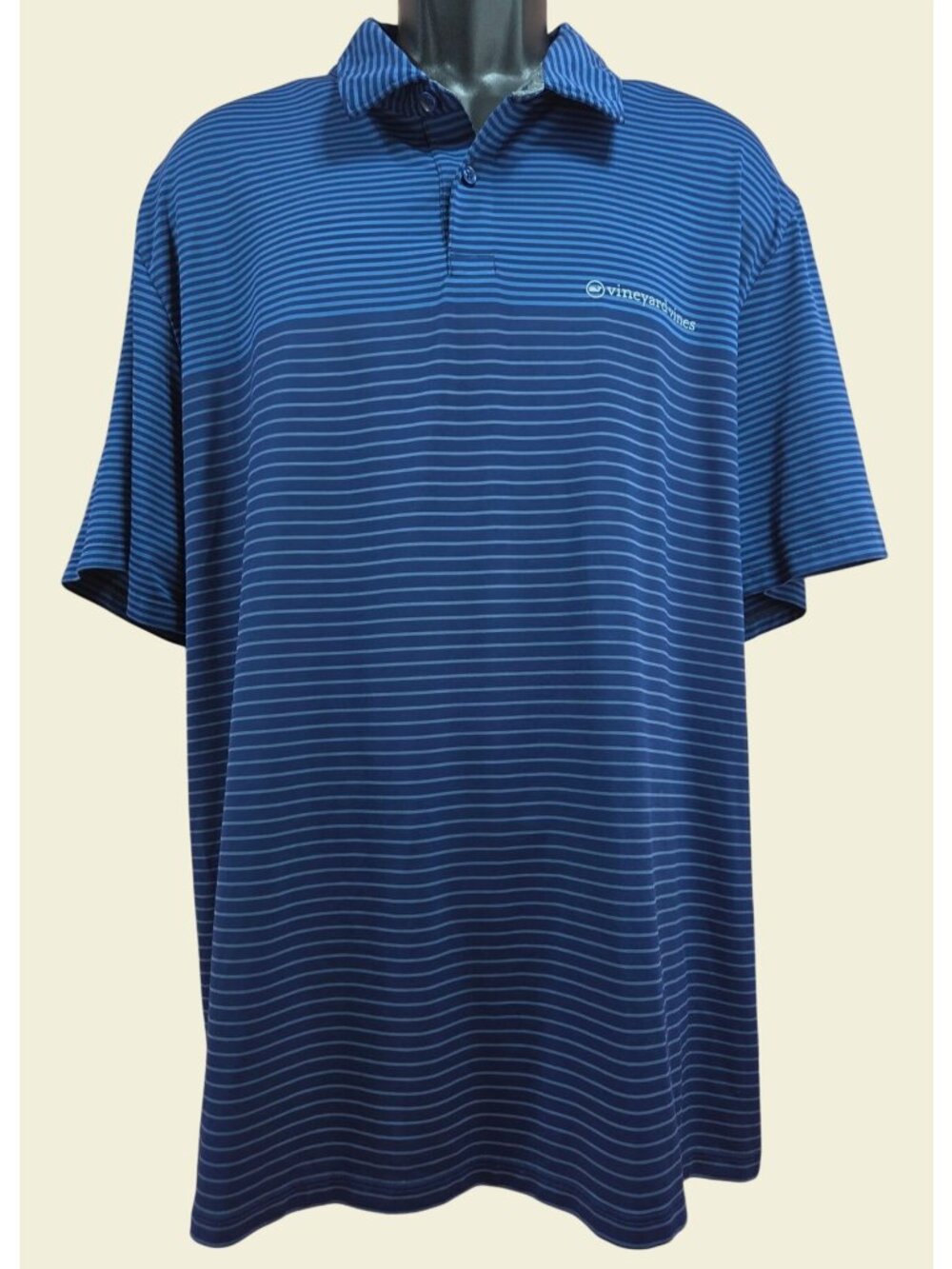 Vineyard Vines Mens Blue Striped Performance Polo XXL